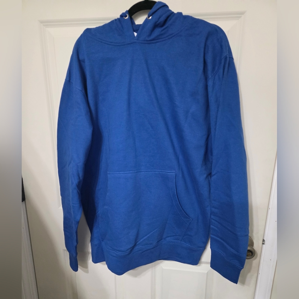 (2 FOR $20) Men's Blue Hooded Sweatshirt - Classic Pullover Hoodie (59-1865) - Picture 3 of 6